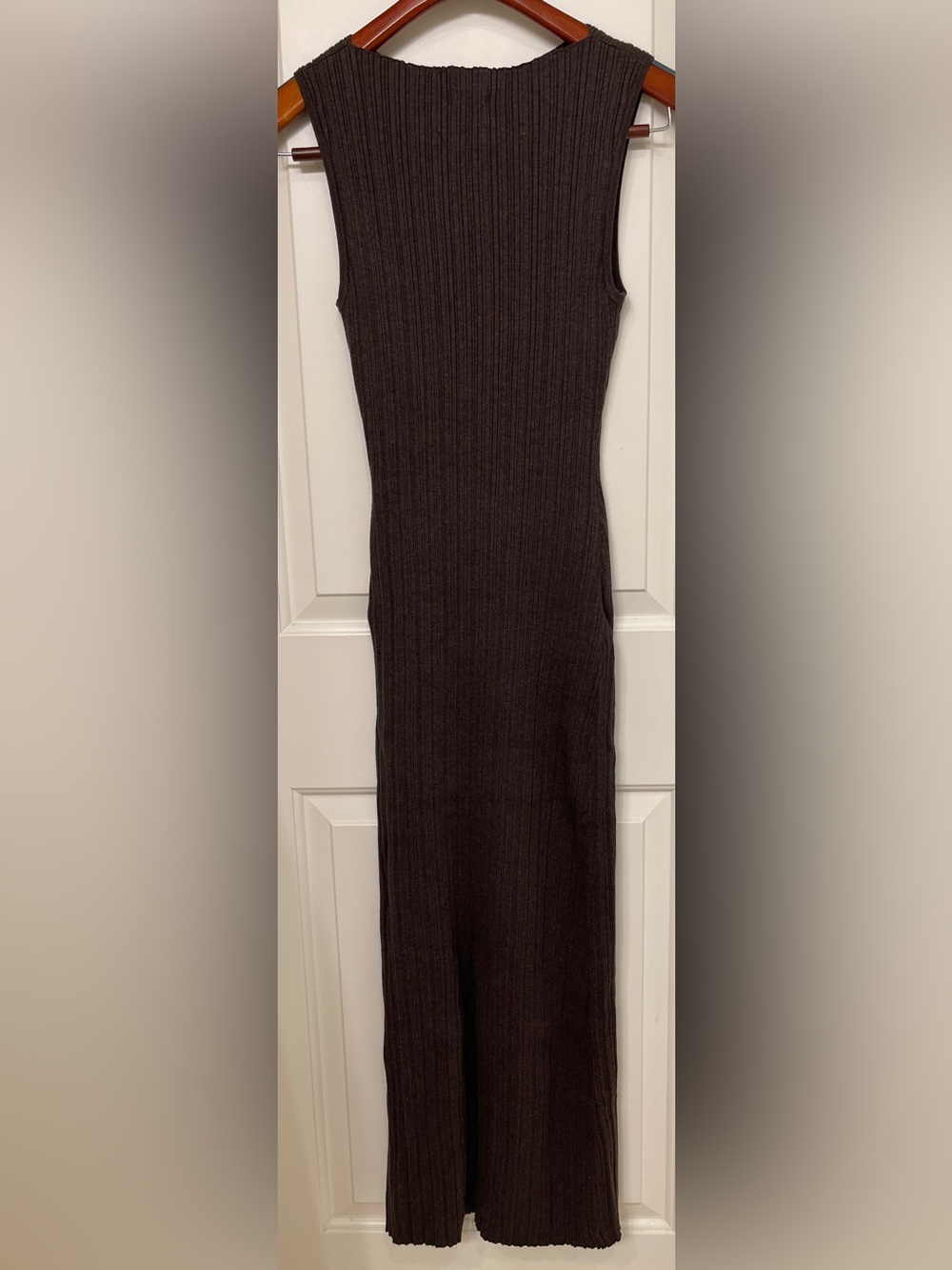 Quince Cotton Cashmere Ribbed Sleeveless Midi Dress - Picture 5 of 6
